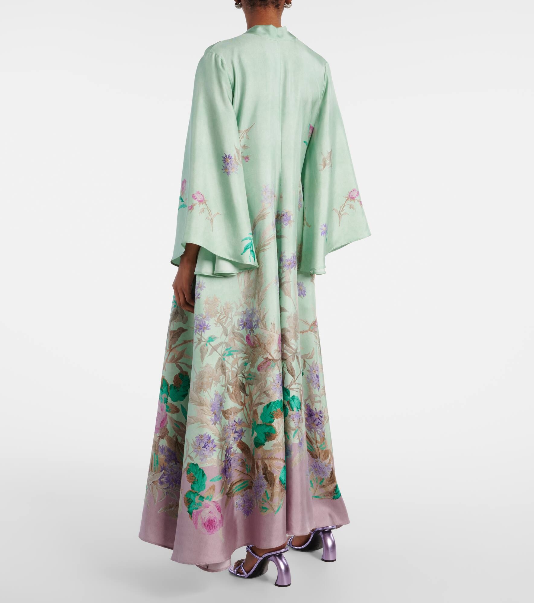 Magnifico floral silk twill maxi dress - 3