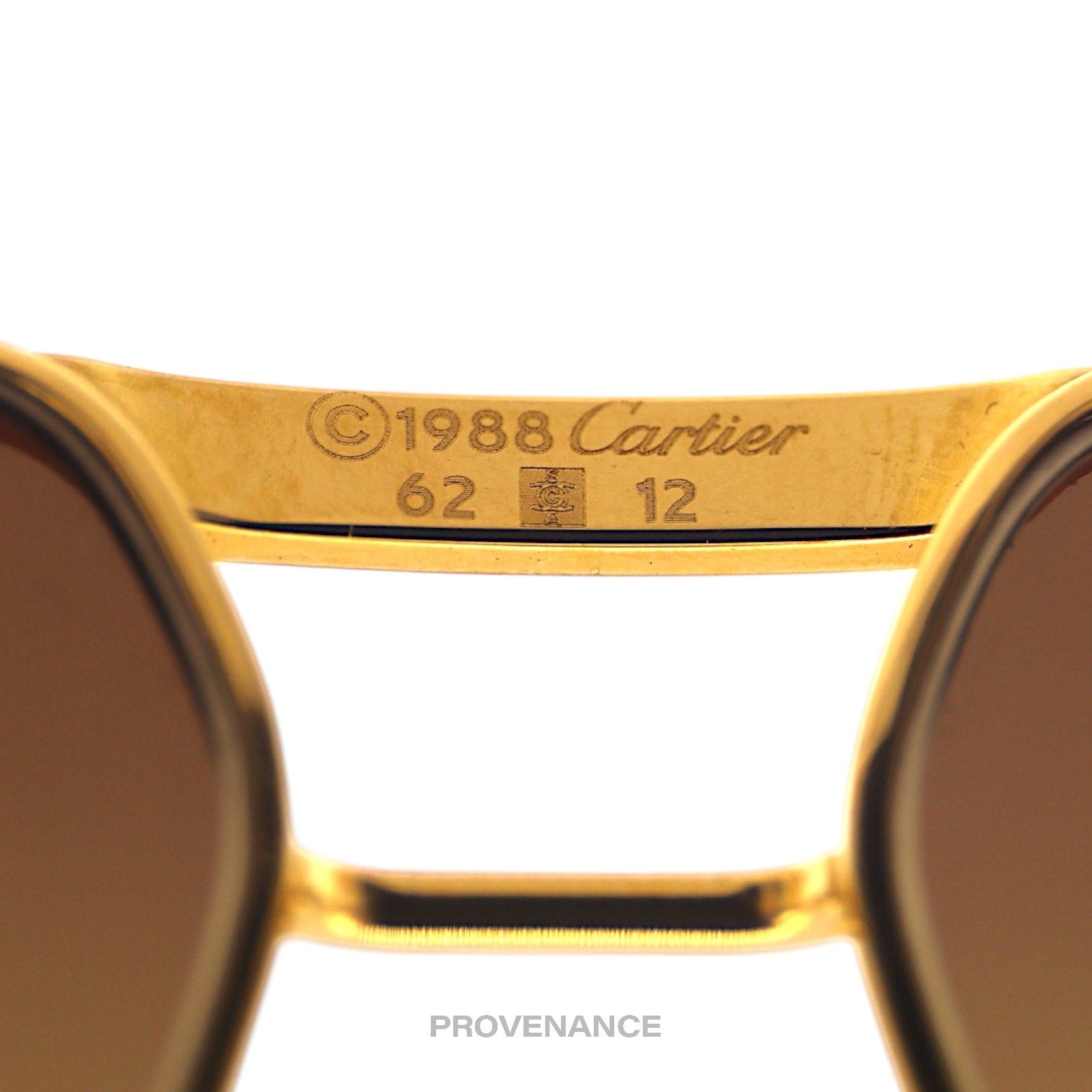 Cartier Tank Louis Vintage Sunglasses - Gold Brown 62 GM - 5