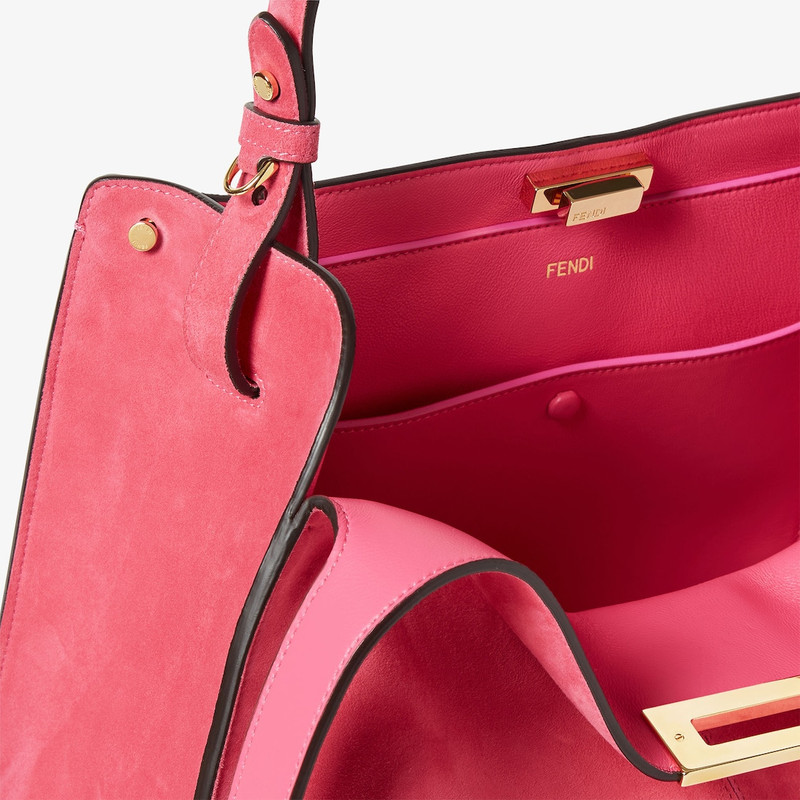 Fendi Way Large Petunia pink suede bag 7