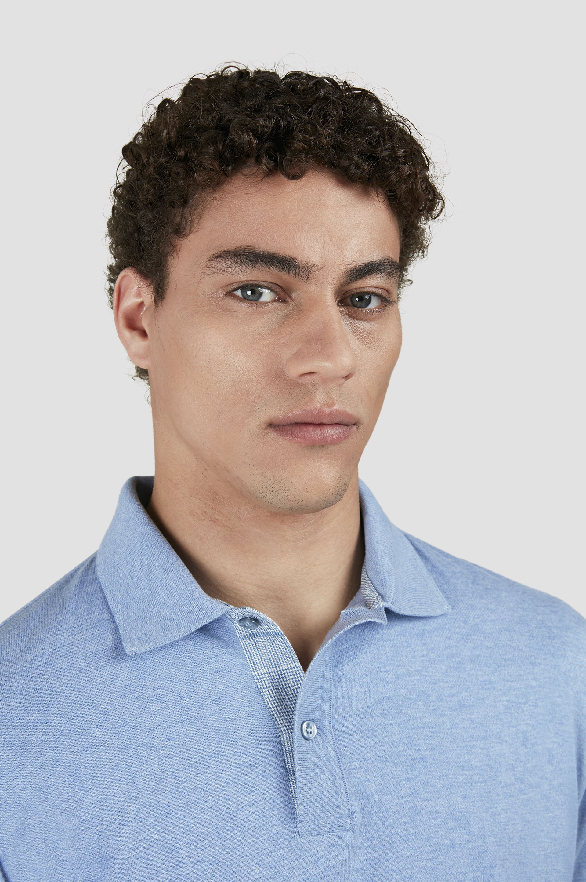 COTTON POLO SHIRT WITH LINEN DETAILS - 4
