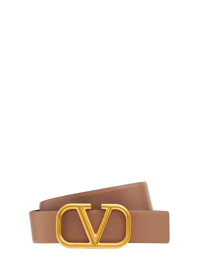 4cm V Logo reversible leather belt - 1