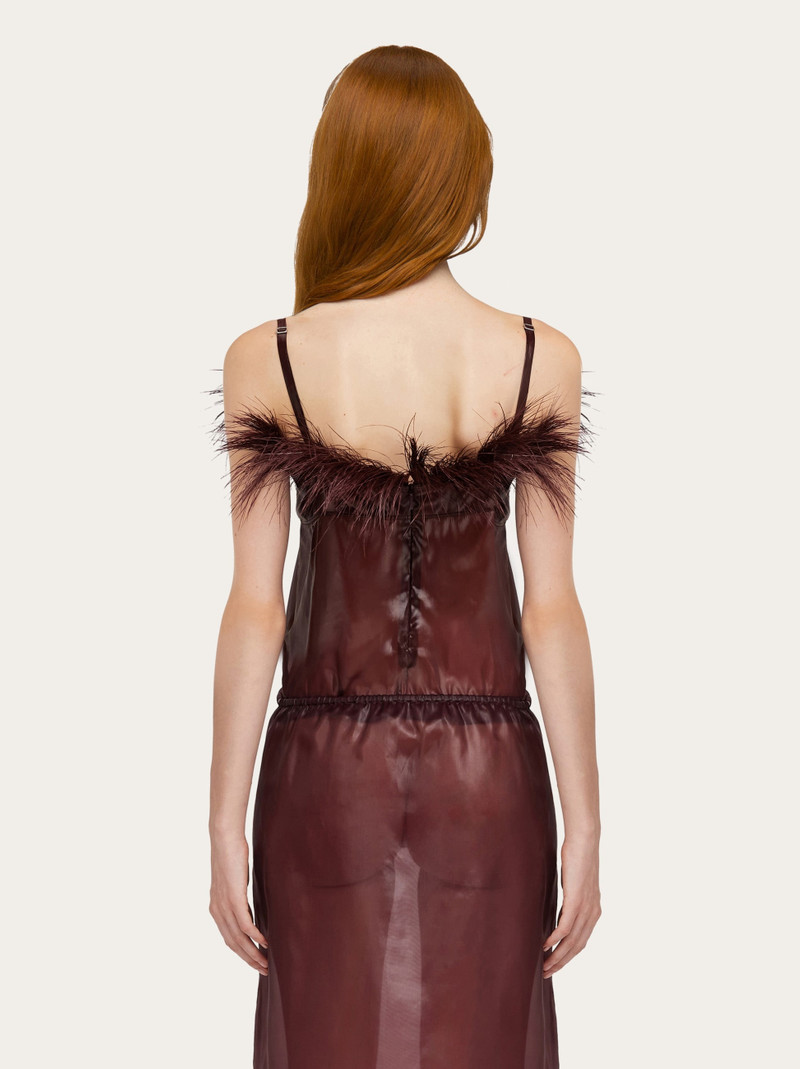 Organza top with feather embellishment 4
