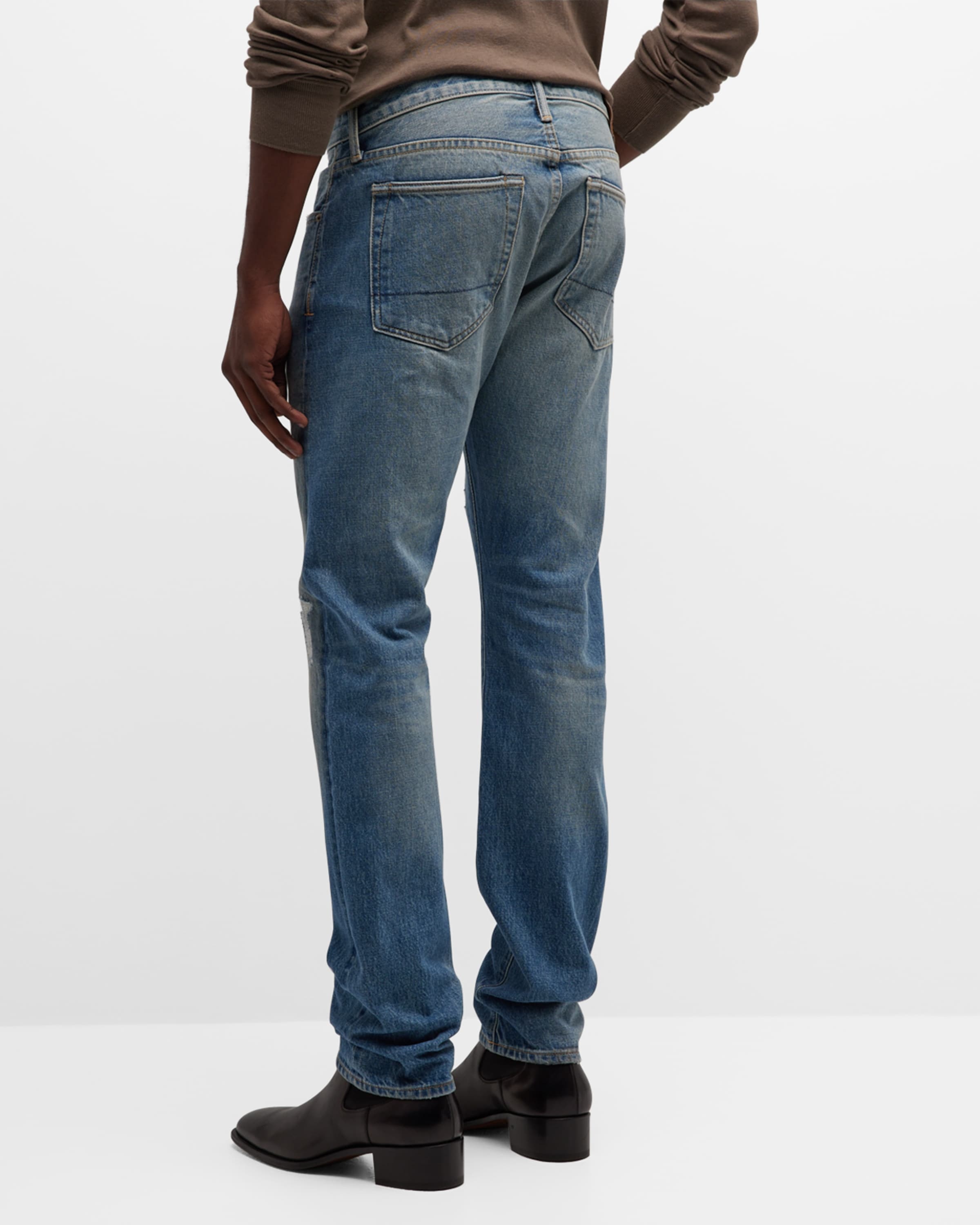 Men's Slim Fit Distressed Jeans - 4
