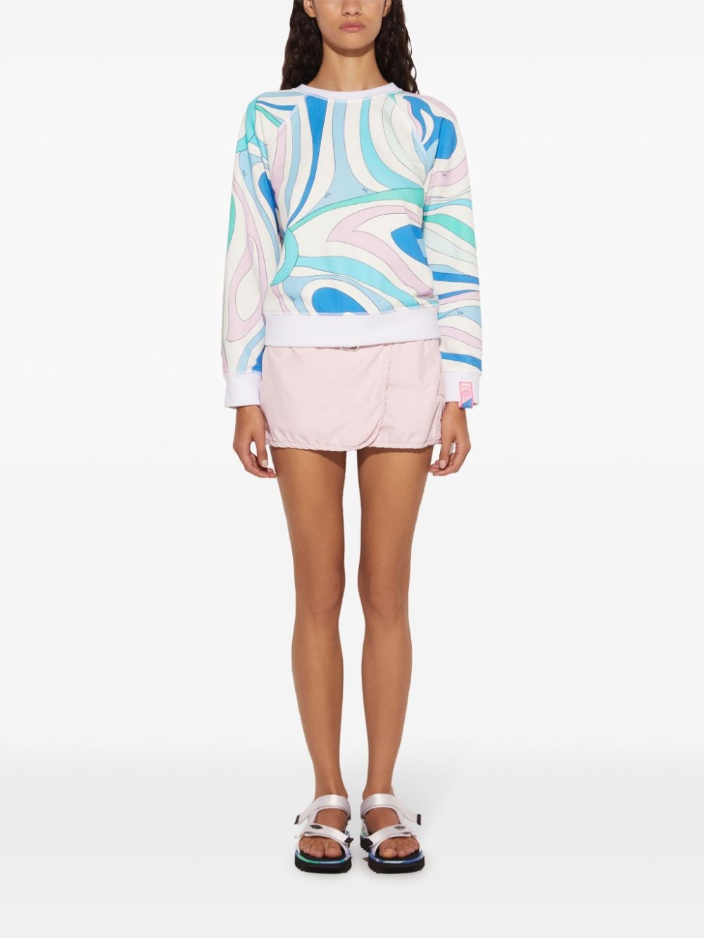 Marmo-print cotton sweatshirt - 2