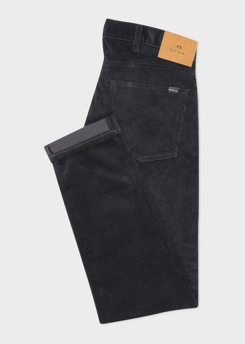 Paul Smith Black Tapered-Fit Organic Corduroy Trousers outlook