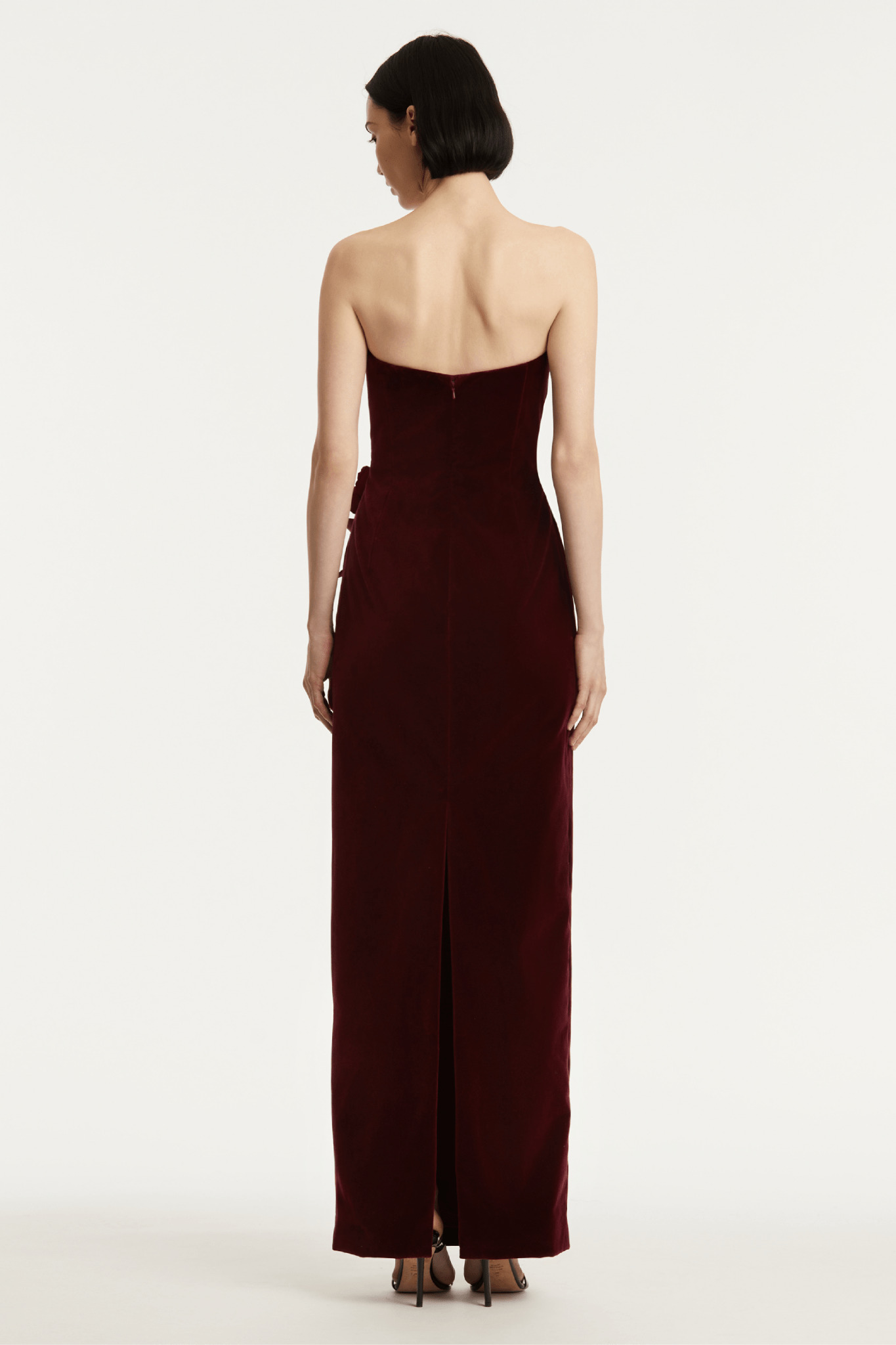 STRAPLESS VELVET APPLIQUÉ GOWN - 3