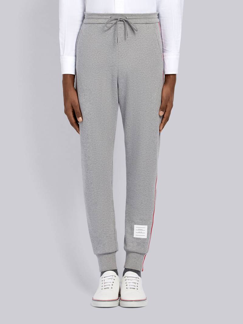 Light Grey Loopback Jersey Vertical Stripe Sweatpant - 1