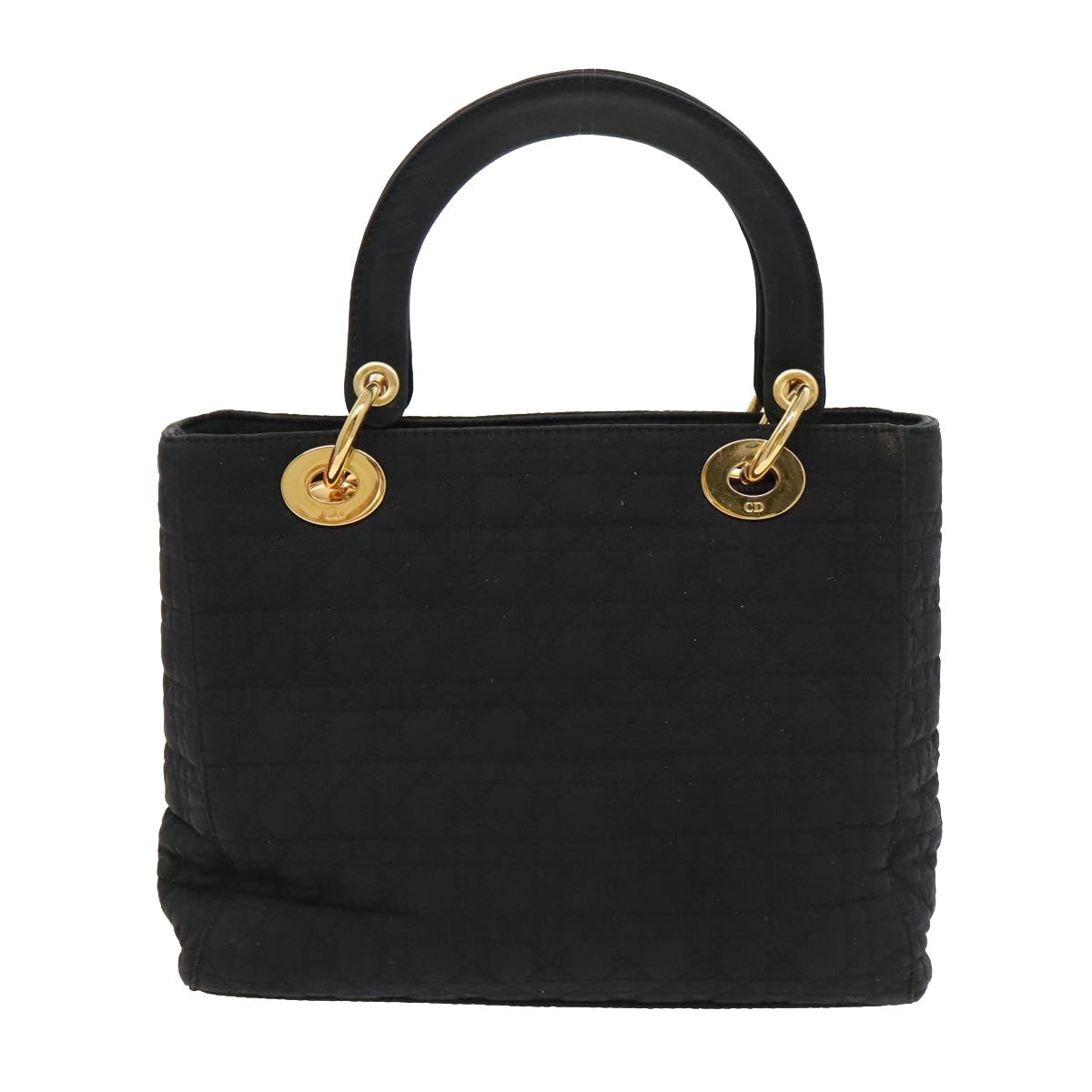 DIOR Canage Hand Bag Nylon Black Gold - 13