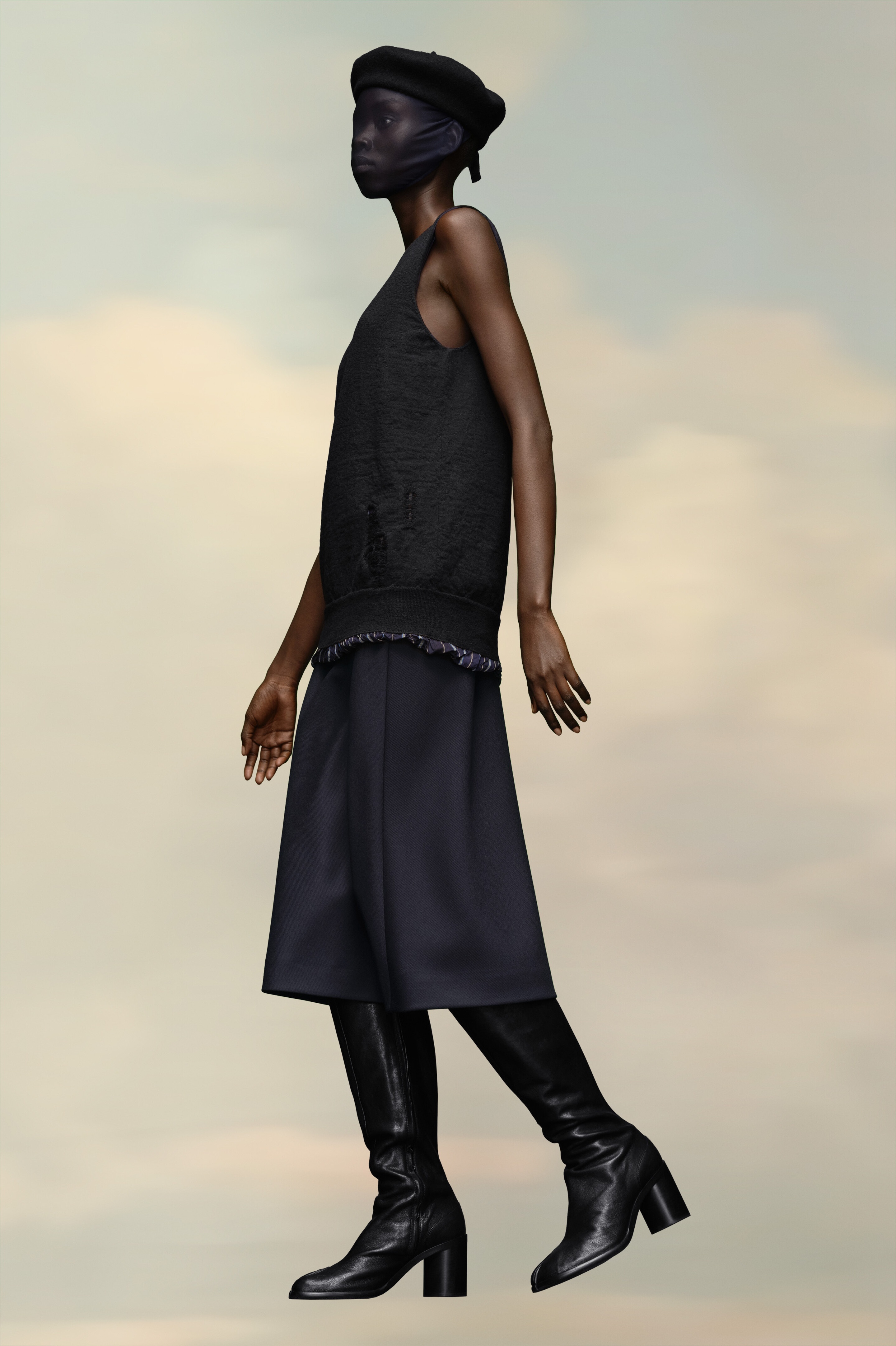 Distressed Sleeveless Sweater - 3