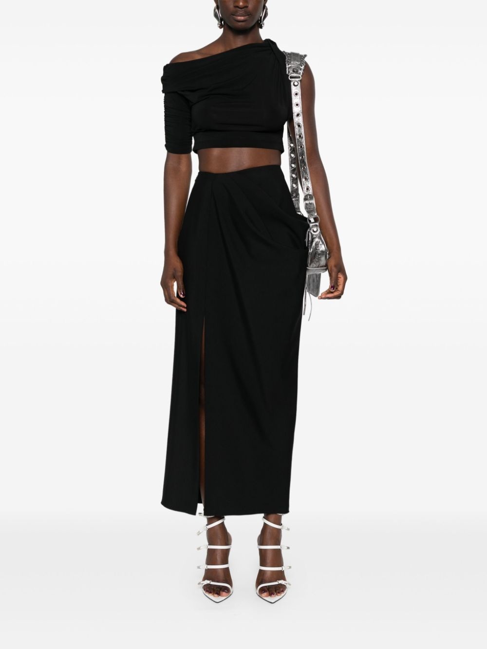 asymmetric high-waisted maxi skirt - 2