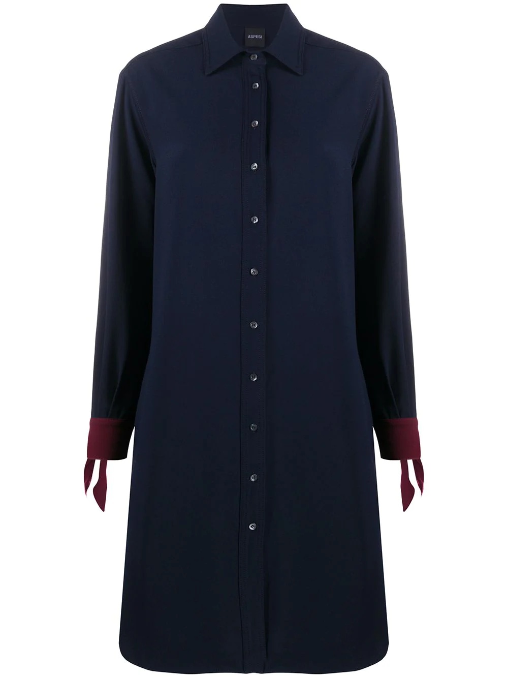 tie-cuff shirt dress - 1