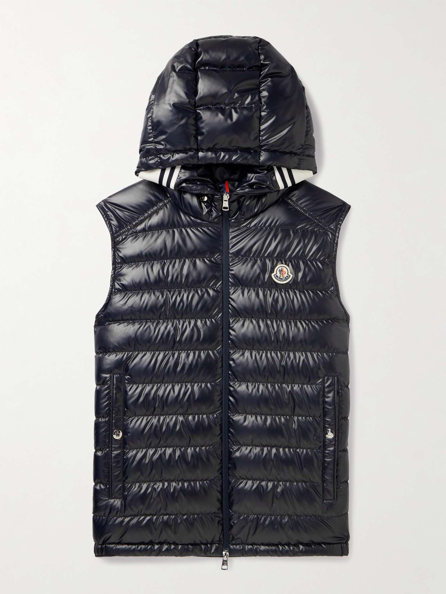 Clai Logo-Detailed Webbing-Trimmed Quilted Shell Hooded Down Gilet - 1