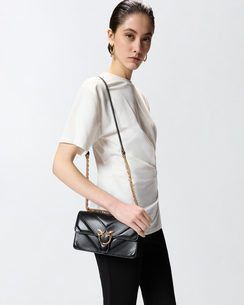 MINI LOVE BAG ONE SHOULDER BAG IN CHEVRON LEATHER AND NAPPA WITH TRIPLE CHAIN 6