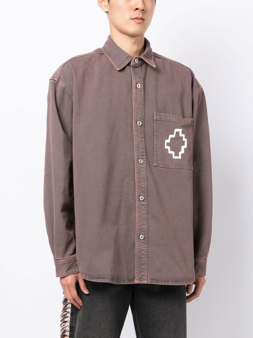 Cross-motif long-sleeved shirt - 3
