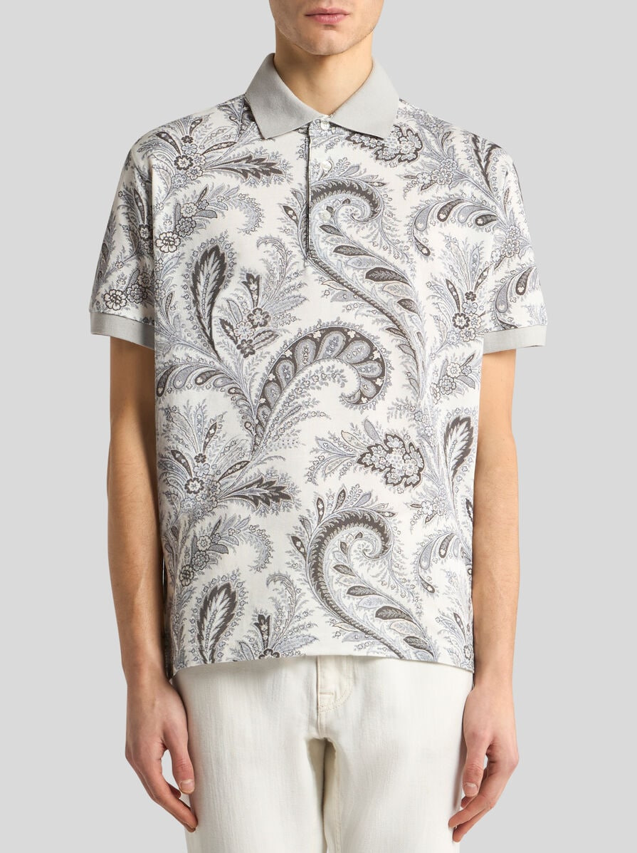 FLORAL PAISLEY COTTON POLO SHIRT - 2