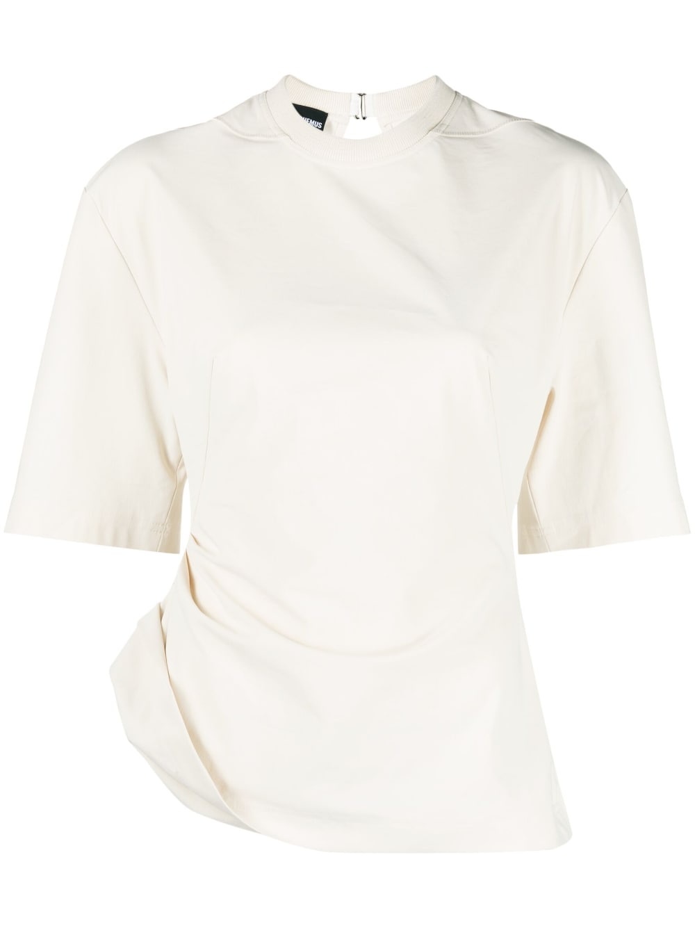 clasp-fasten short-sleeve T-shirt - 1