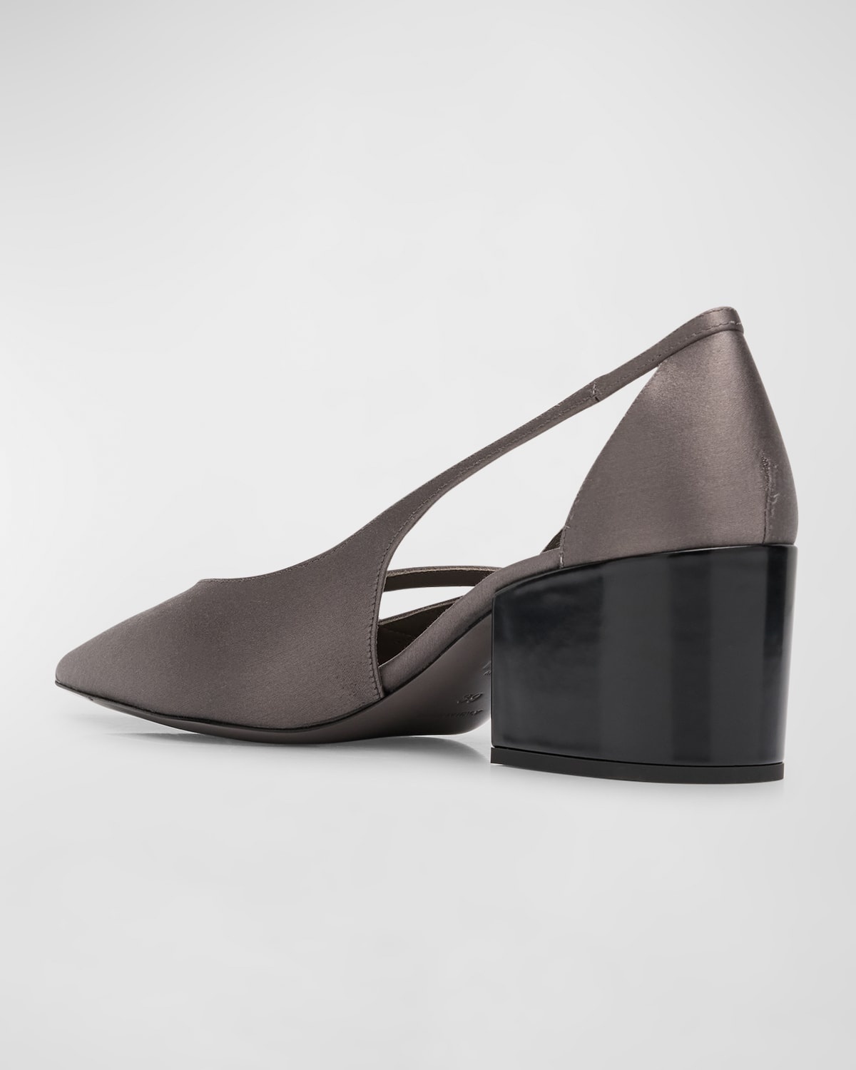 Satin Cutout Block-Heel Pumps - 4