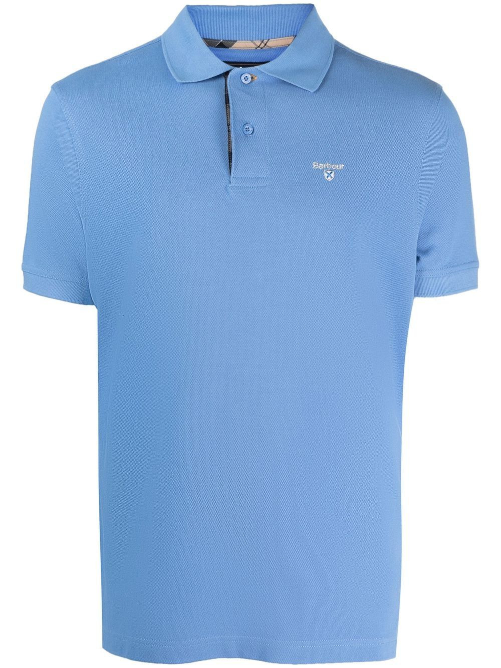 Tartan logo-embroidered polo shirt - 1