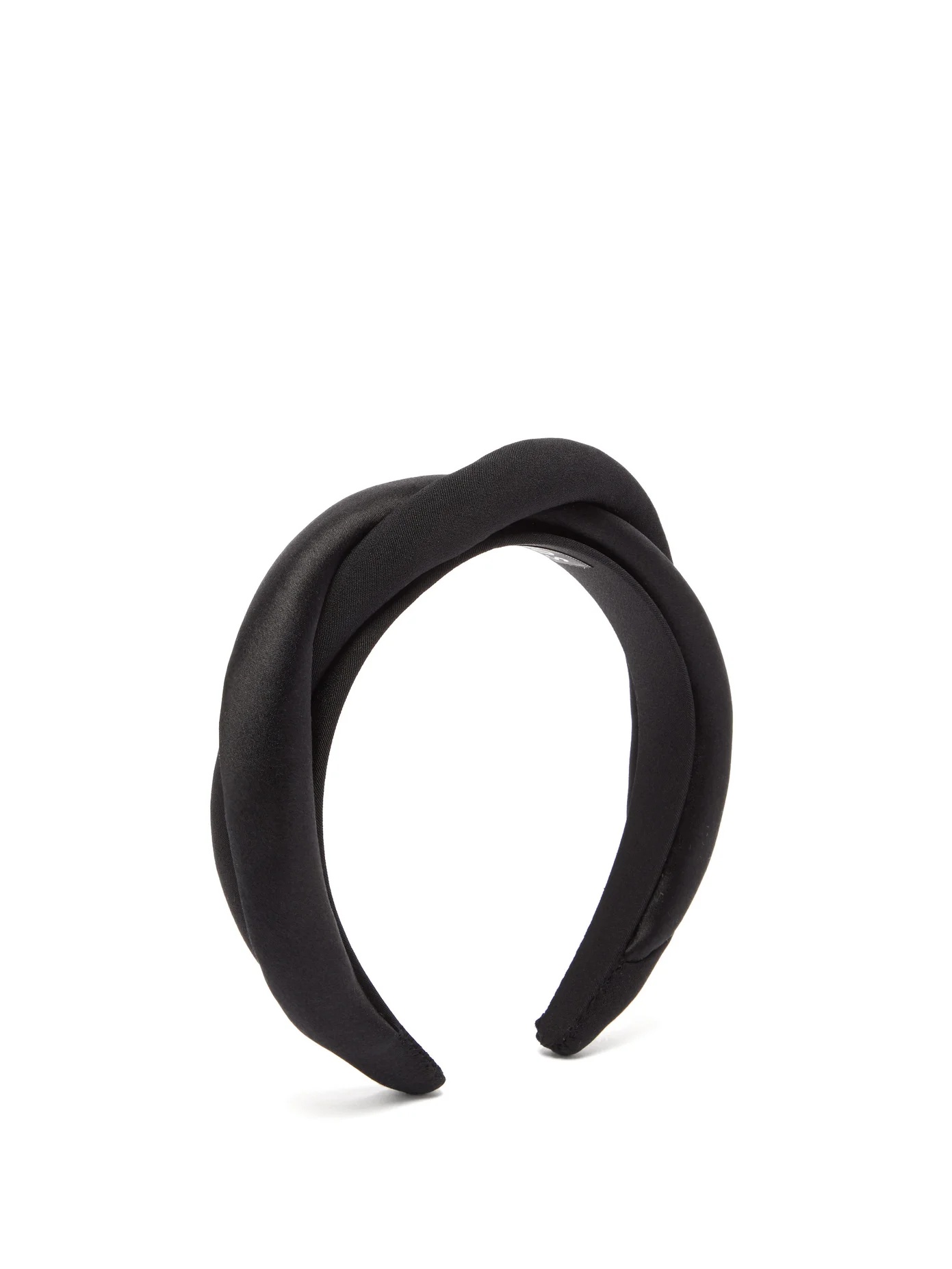 Twisted silk-twill and satin headband - 1