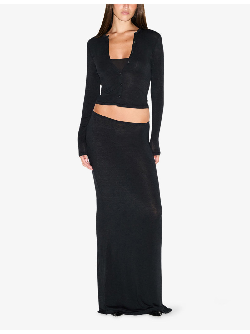 SKIMS Sheer Round-Neck Stretch-Modal Cardigan outlook