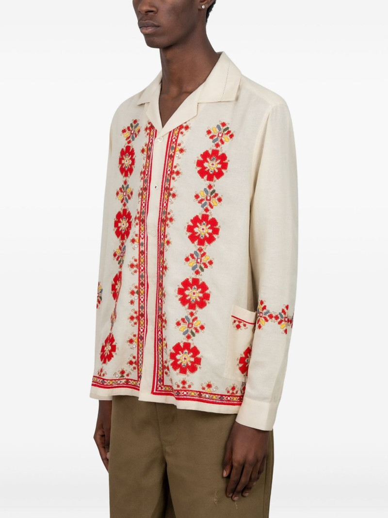 baziszt floral-embroidered revere shirt outlook