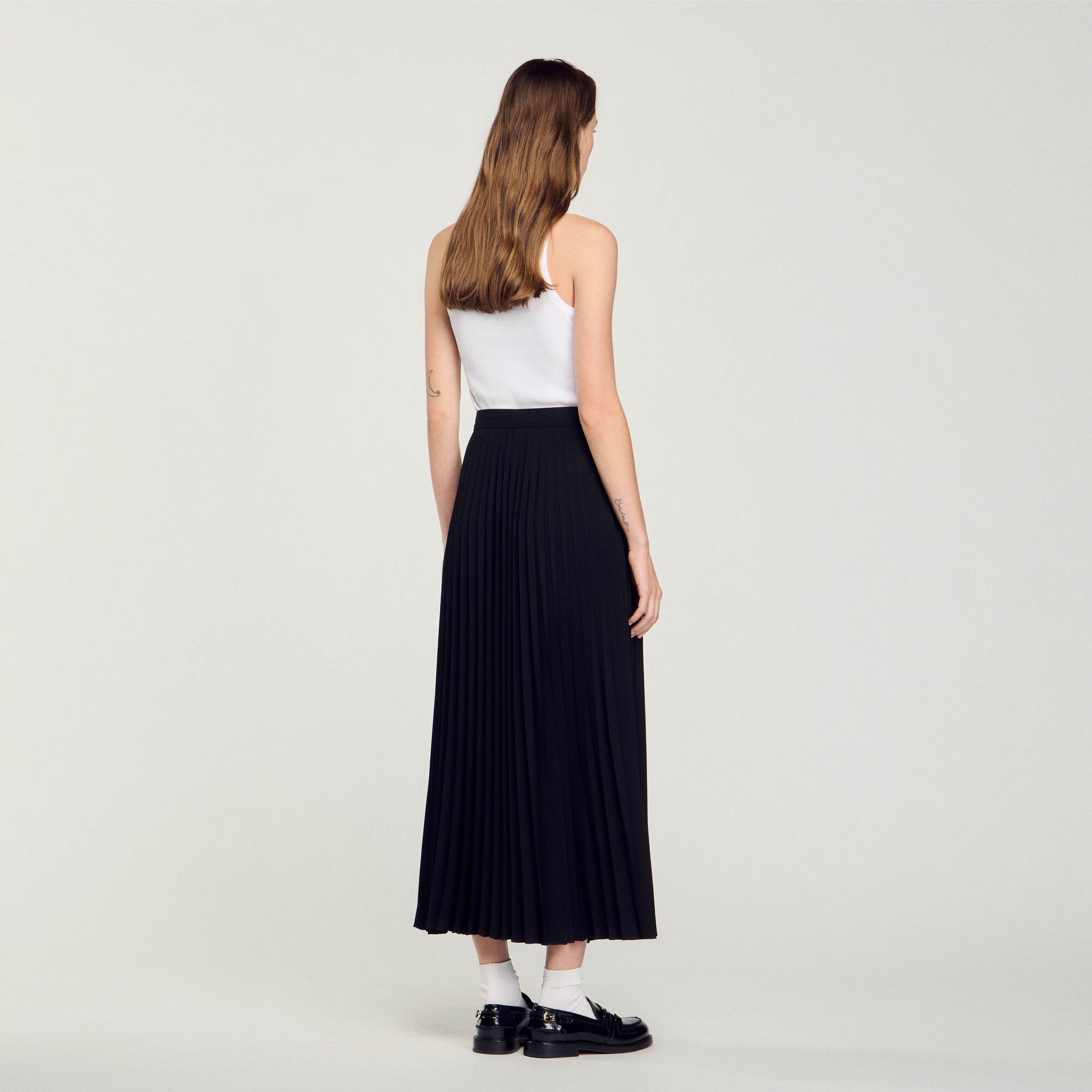 CURB CHAIN BUCKLE PLEATED SKIRT - 6