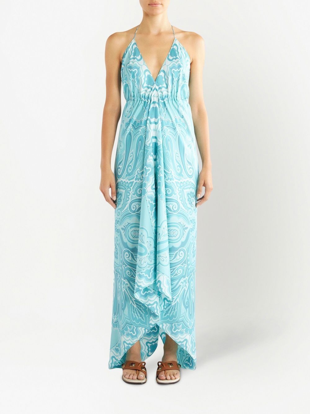 paisley-print draped maxi-dress - 2