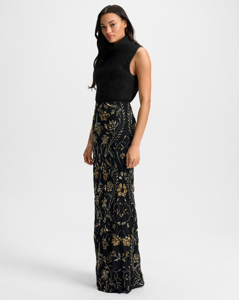 VERONICA BEARD MEDINA FLORAL-EMBELLISHED MAXI SKIRT outlook