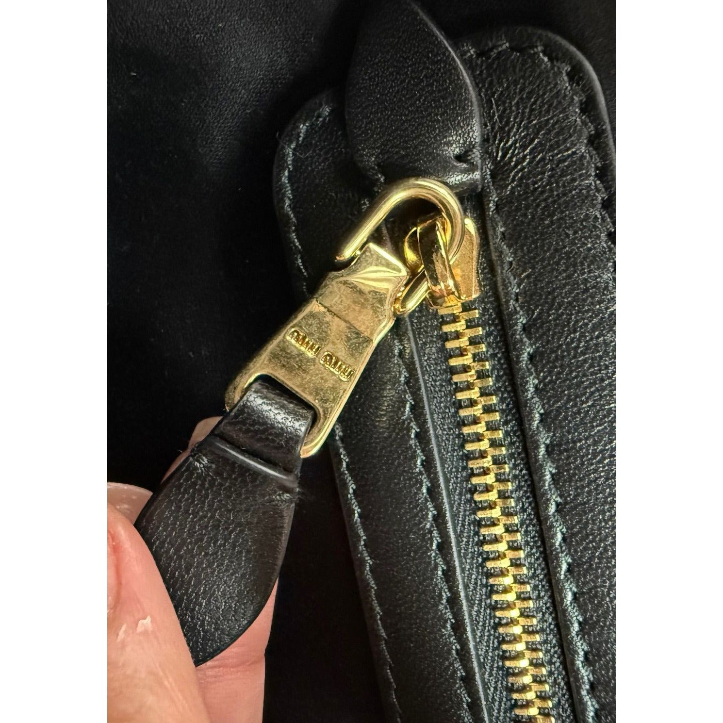 Miu Miu Nappa Black Leather Hobo Bag - 10