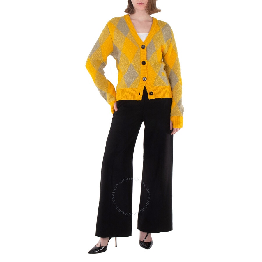 Burberry Argyle Diamond Patterned Rib Trim Cardigan - 3