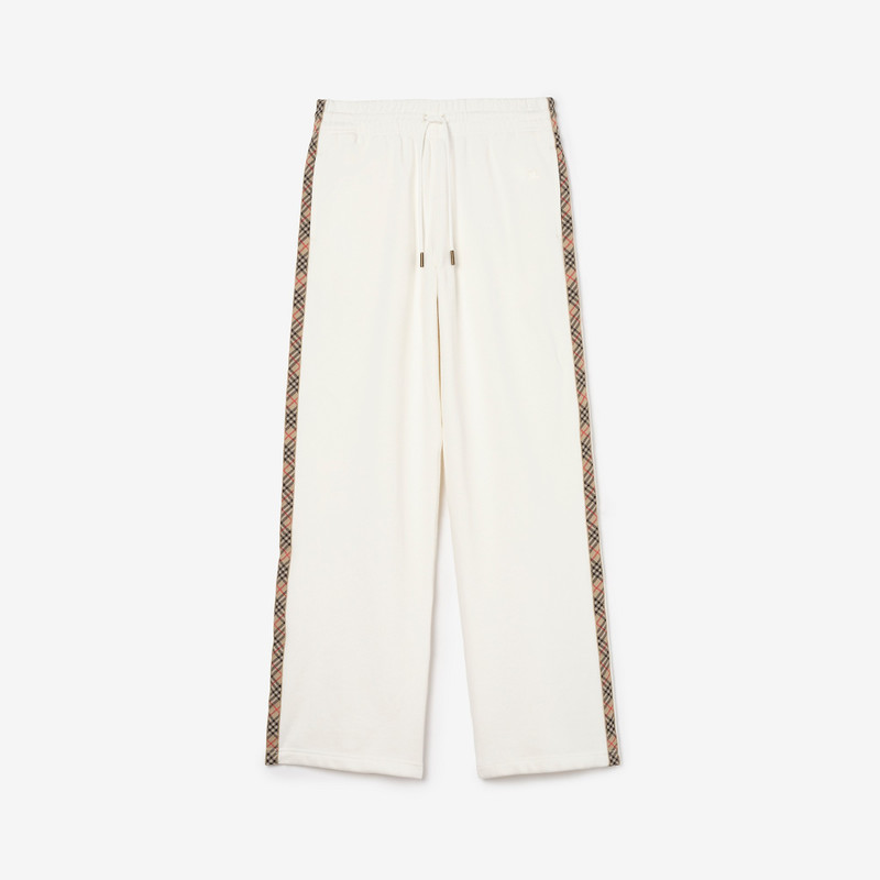 Check Trim Cotton Track Pants 1