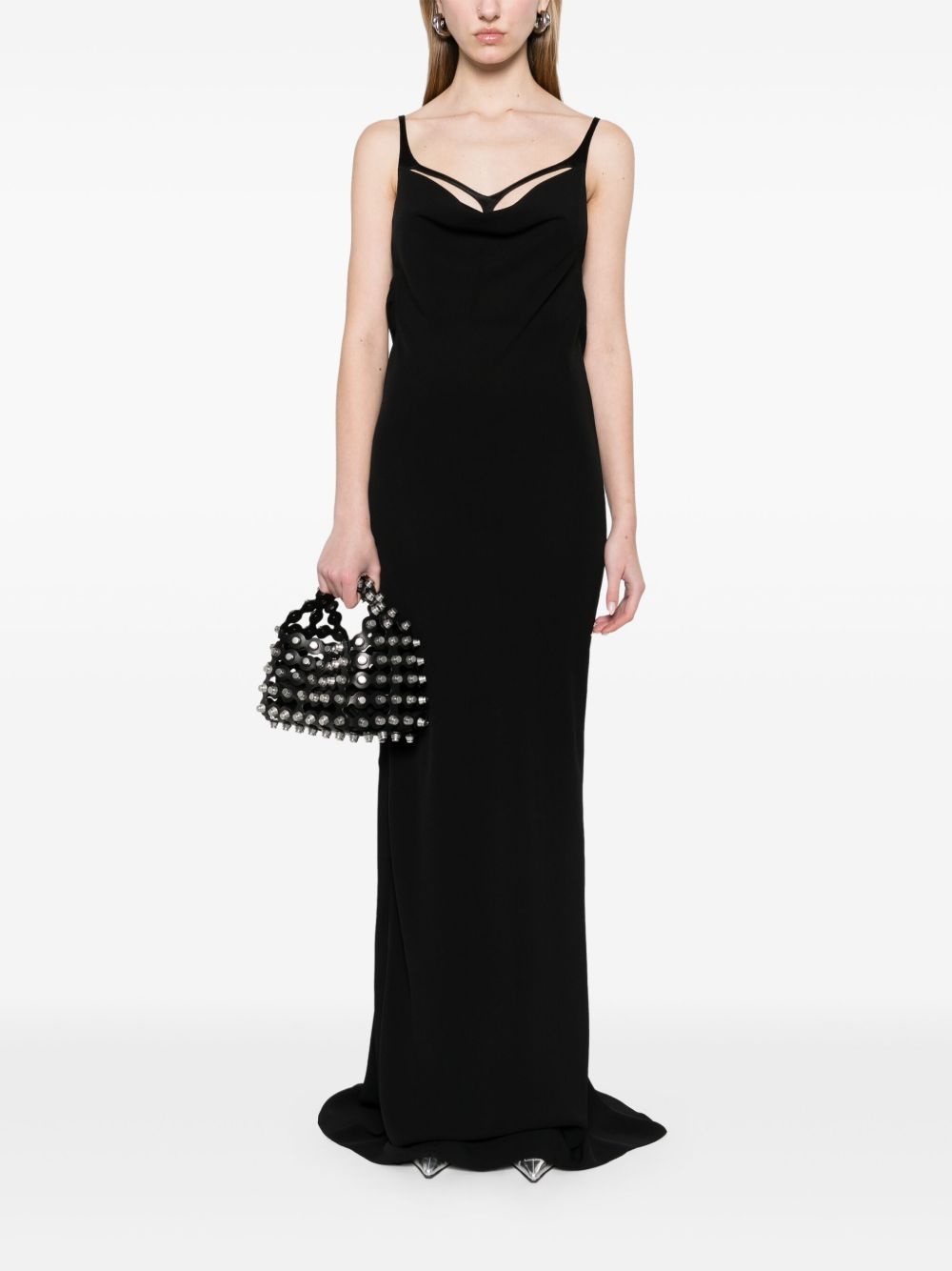 harness crepe gown - 2