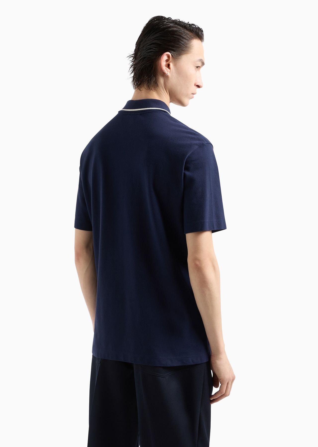 Piqué polo shirt with logo embroidery and maritime patch - 3