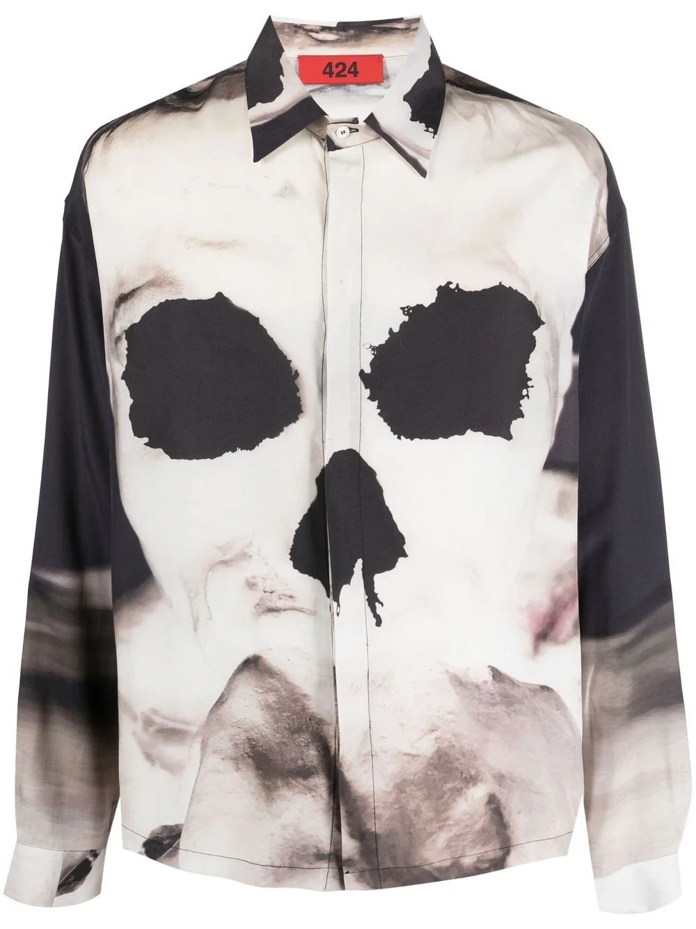 skull-print long-sleeve shrit - 1