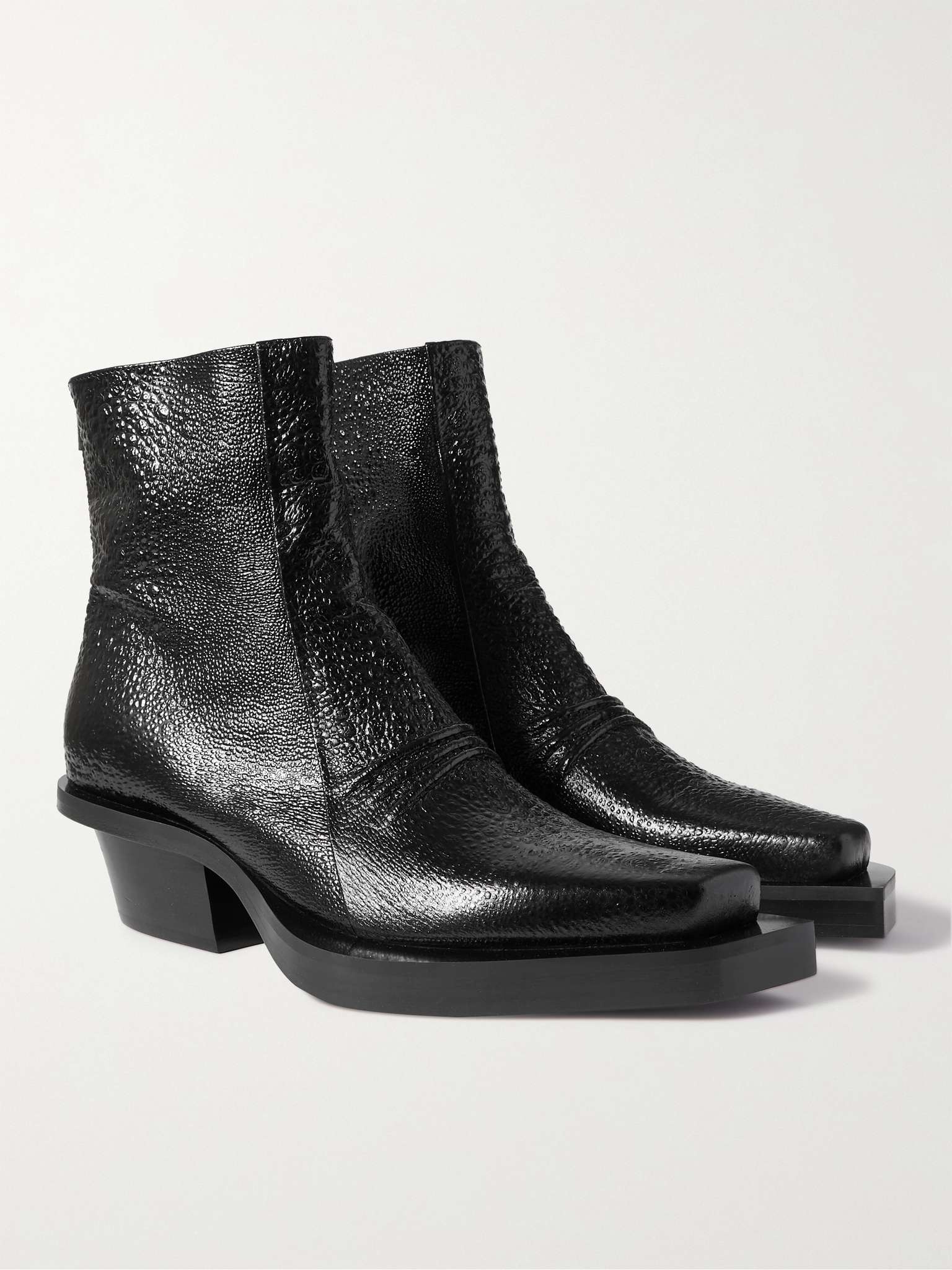 Textured-Leather Boots - 4