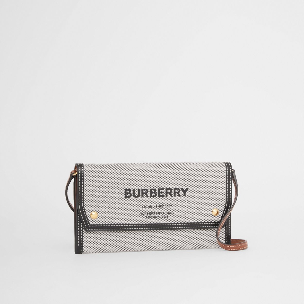 Horseferry Print Canvas Phone Case with Strap - 7