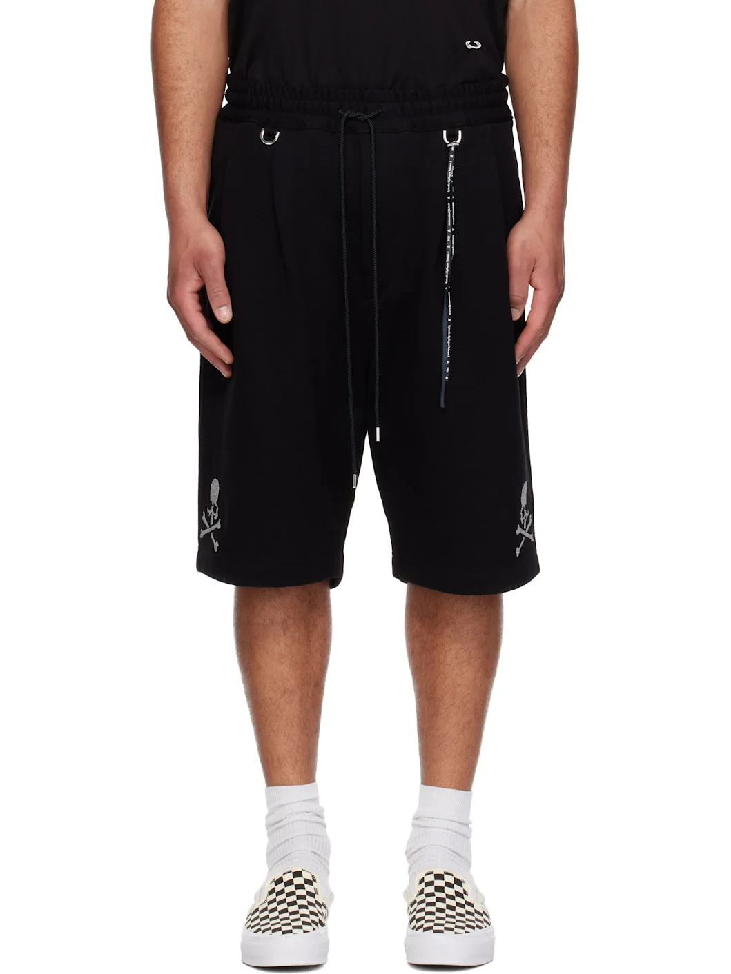 Black Glass Beads Shorts - 1