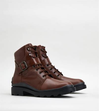 Tod's ANKLE BOOTS IN LEATHER - BROWN outlook