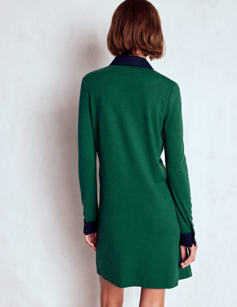 Georgina Ponte Dress-Green and Navy 4