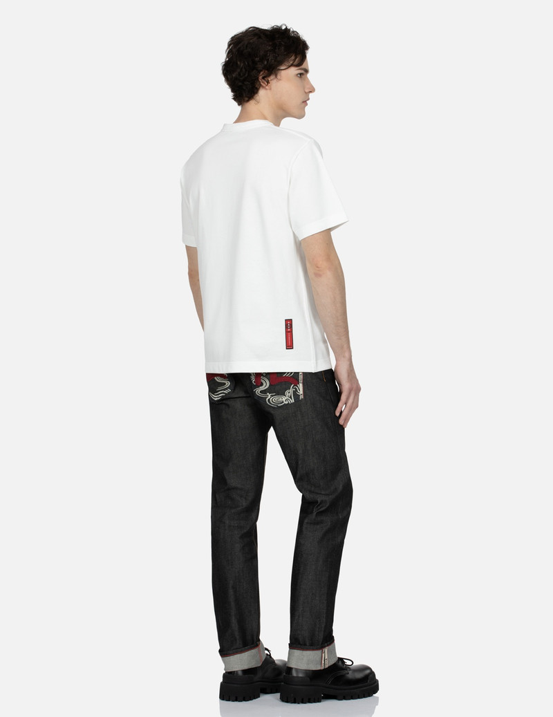 SEAGULL TEXTURED EMBROIDERY SLIM FIT JEANS #2010 3