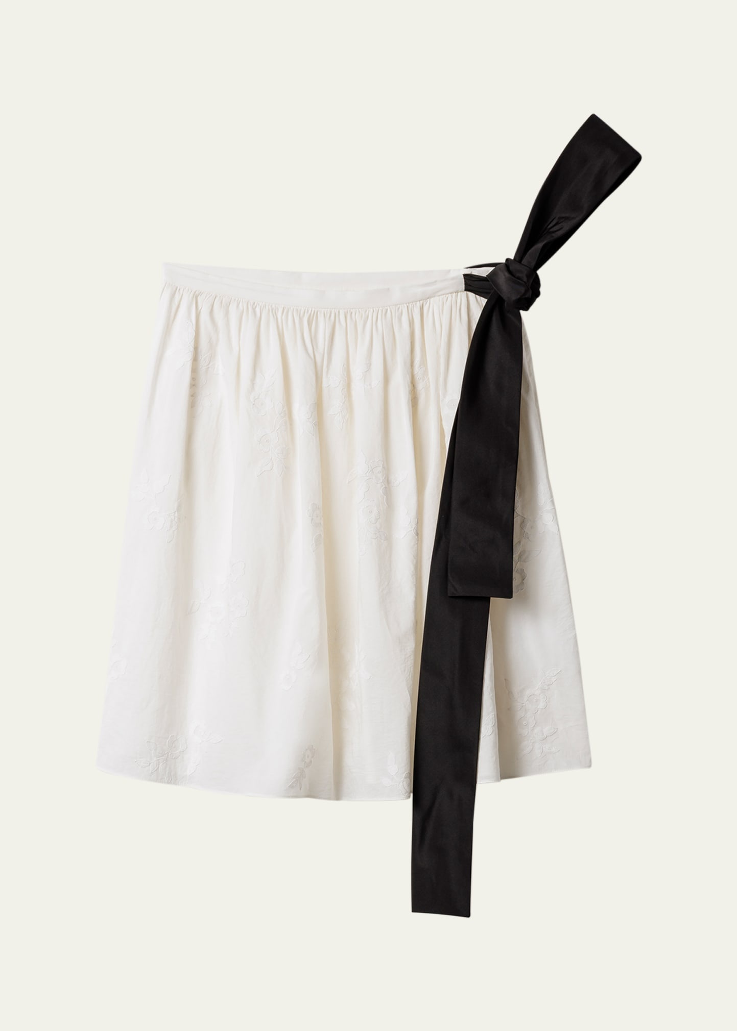 Embroidered Batiste Knee-Length Skirt - 1