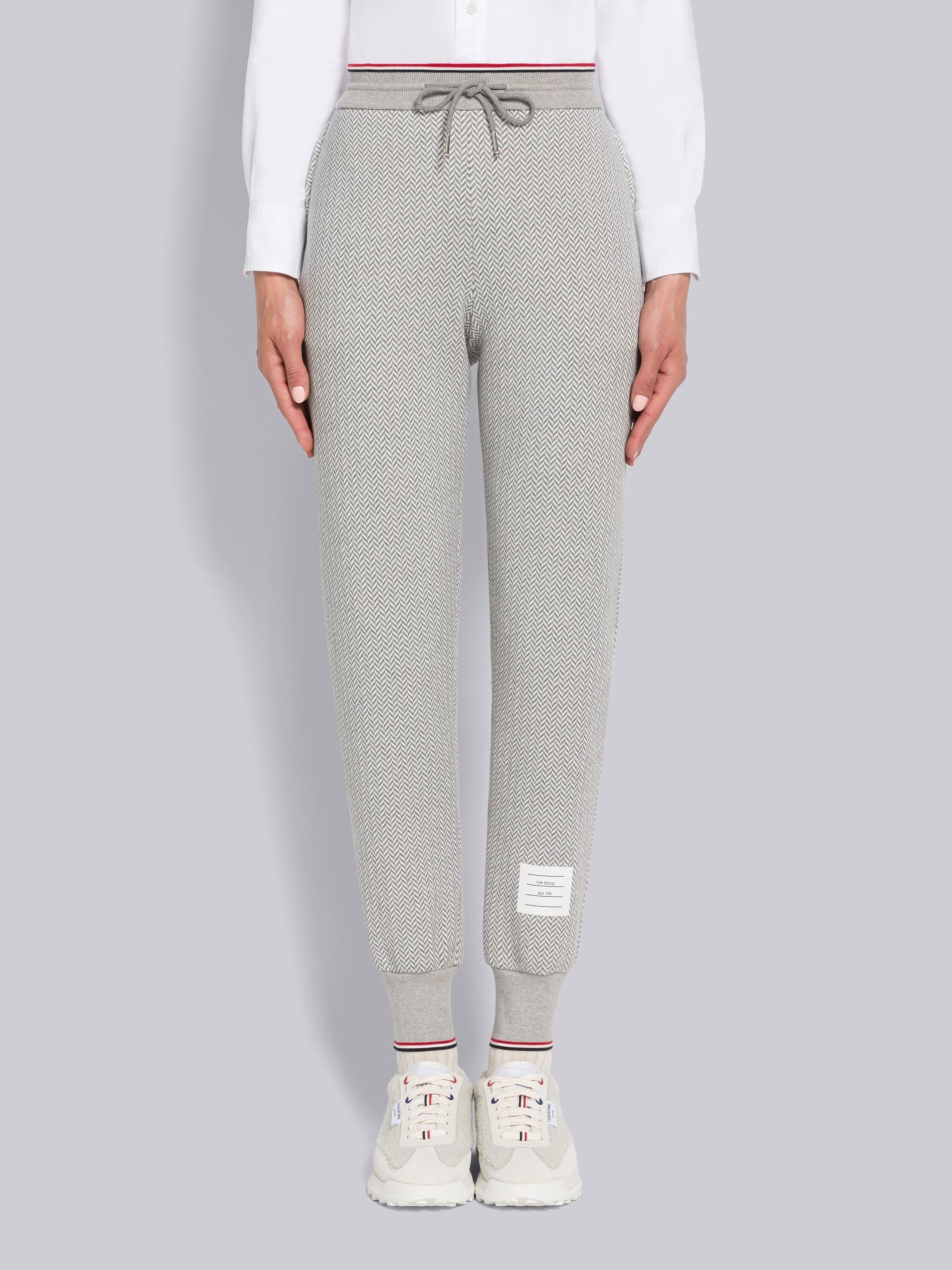 Cotton Herringbone Tipping Sweatpants - 1