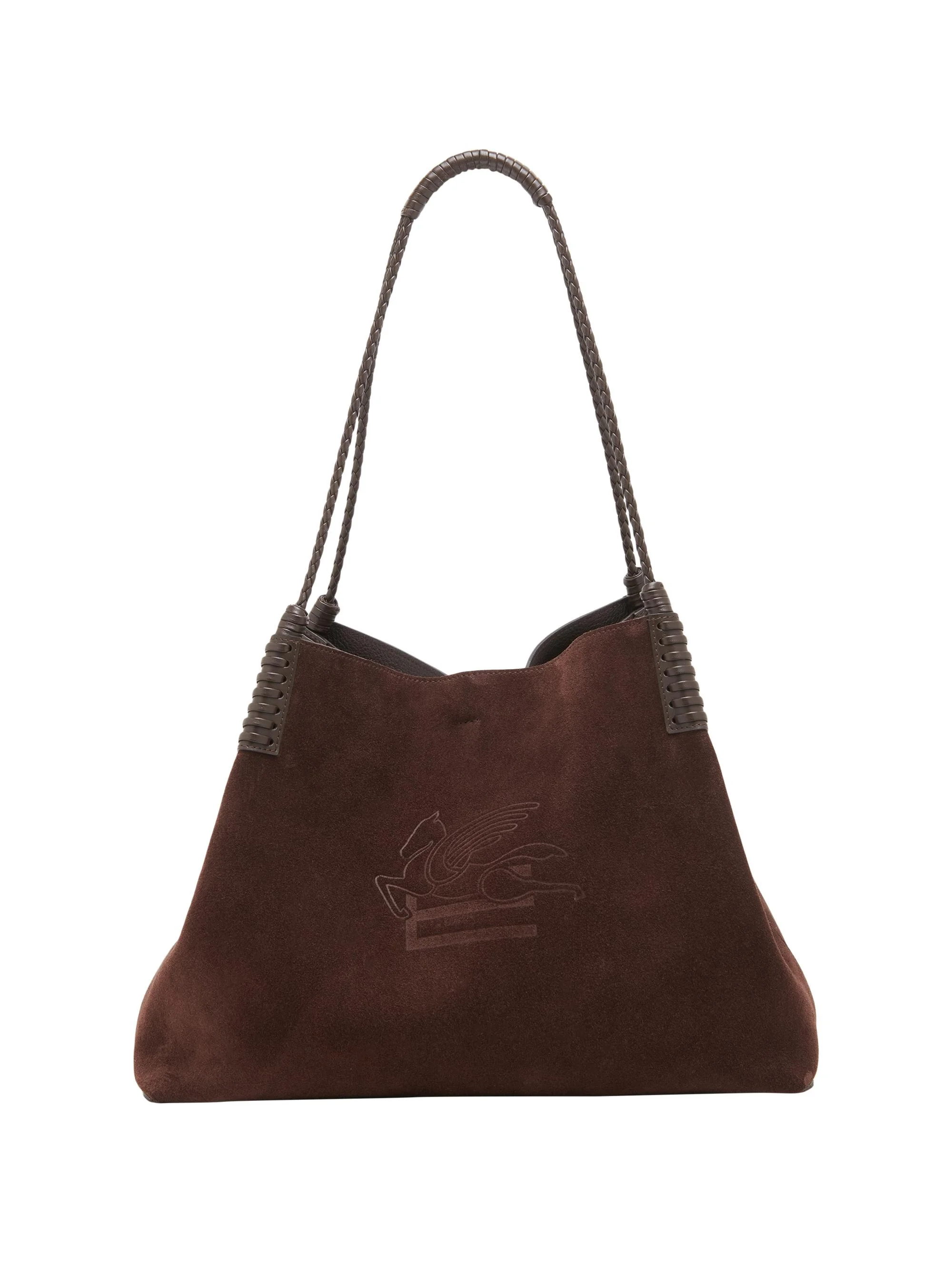 Women's Libra Suede Shopping Tote - Marrone Scuro - 1