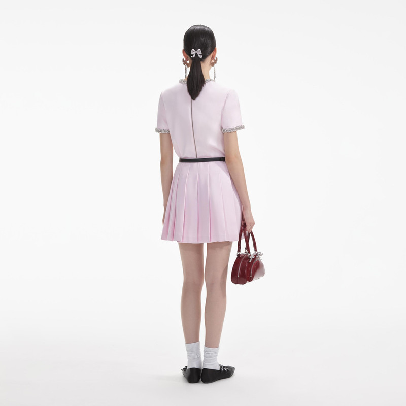 self-portrait Pink Satin Mini Skirt outlook