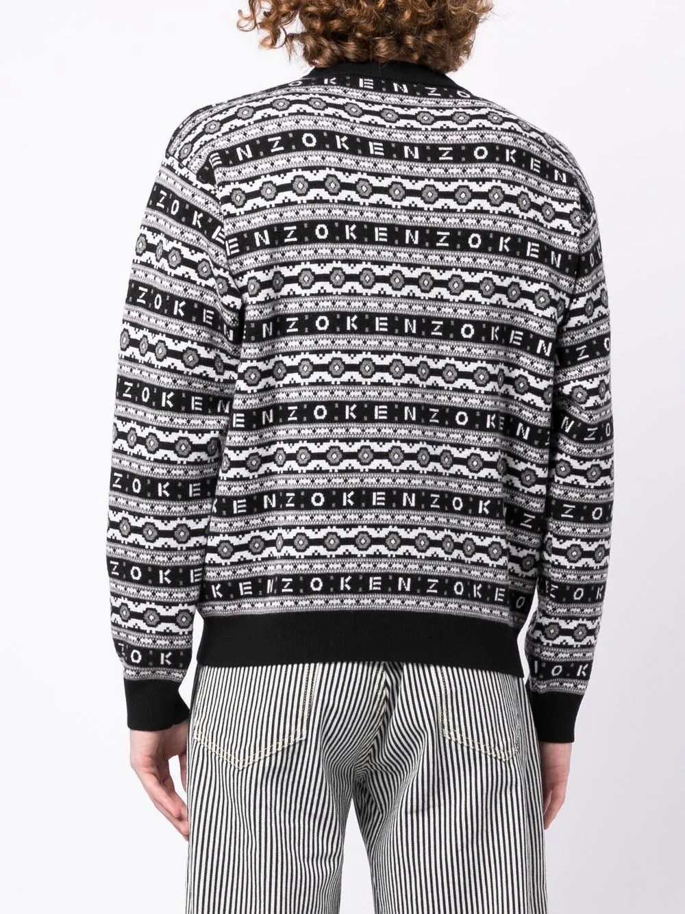 logo-jacquard wool jumper - 4