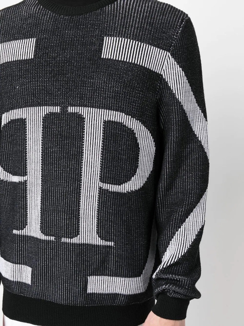 logo intarsia merino wool jumper 5