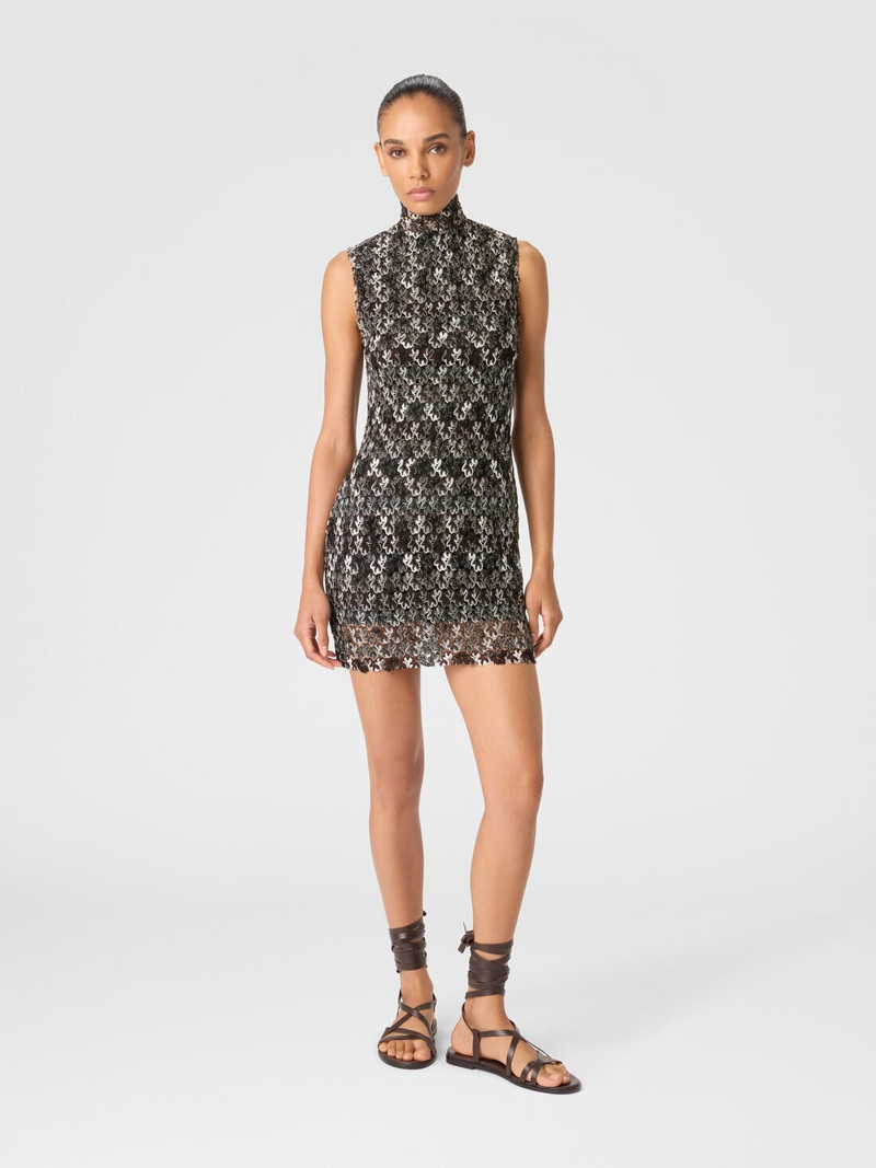 Missoni High-Neck Mini Dress in Embroidered Lace outlook