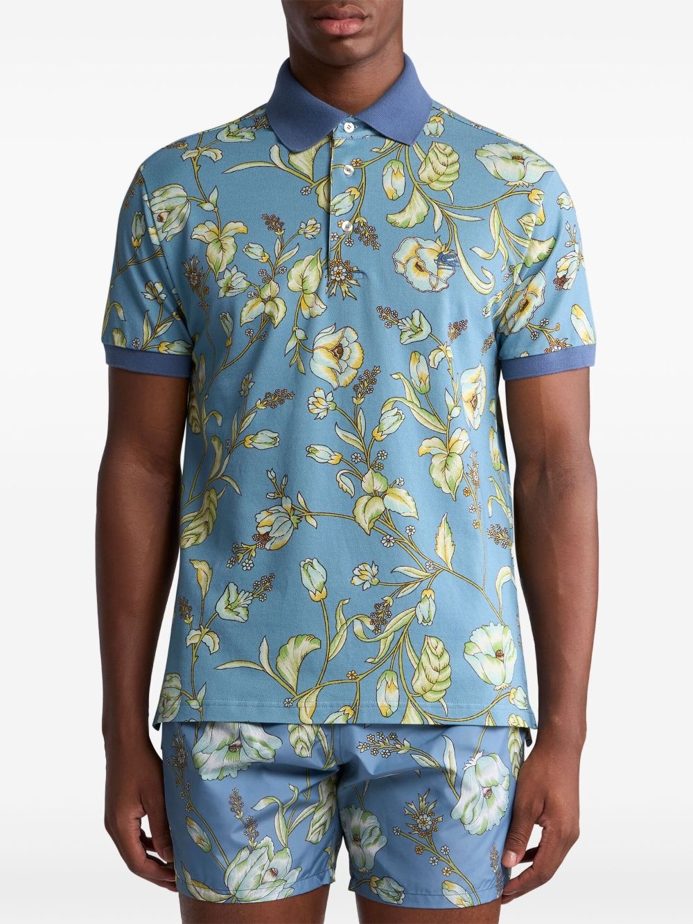 floral polo shirt - 3