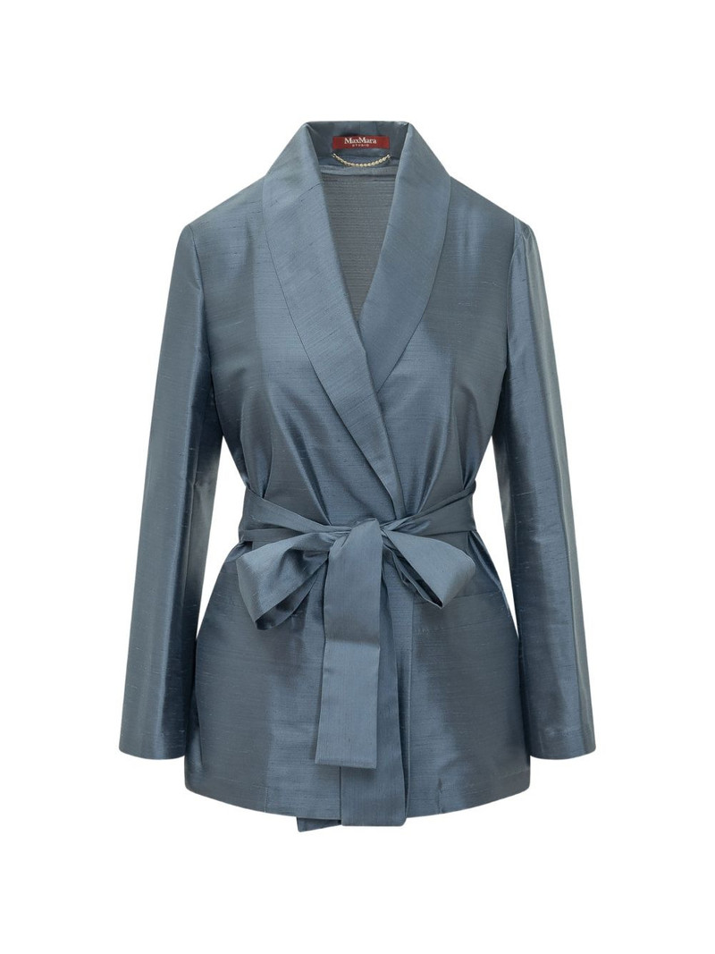 belted silk blazer 1