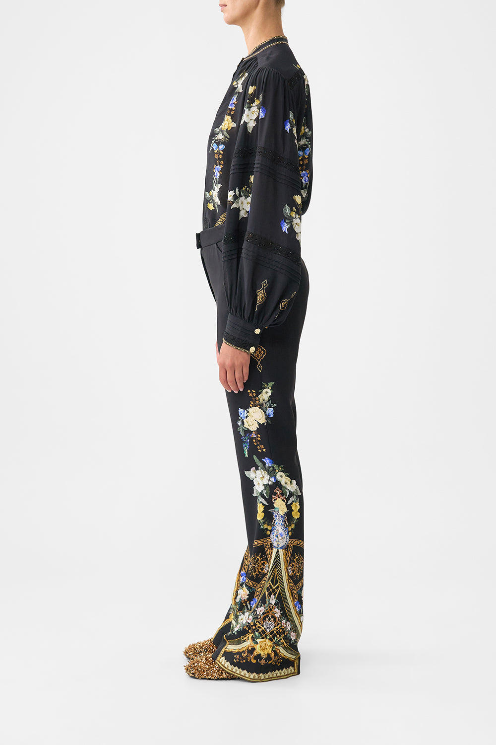 FLARE TROUSER WITH SEAM DETAIL - 4